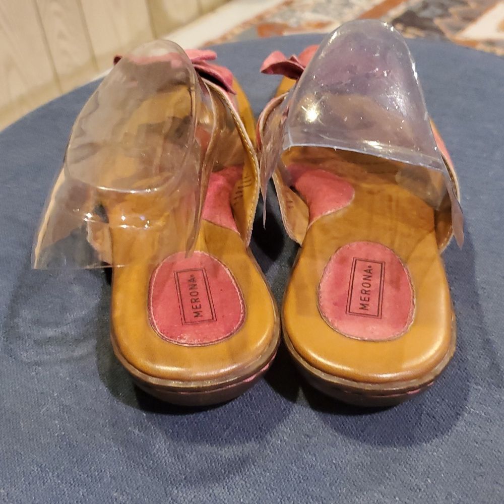 Comfy Pink Flower Merona Sandals Size 10 - Picture 4 of 7